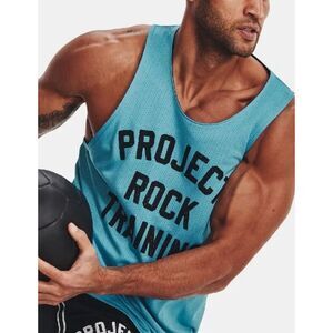 Under Armour "Project Rock‎ Training" Reversible Mesh Tank Top Blue/Black SZ Med